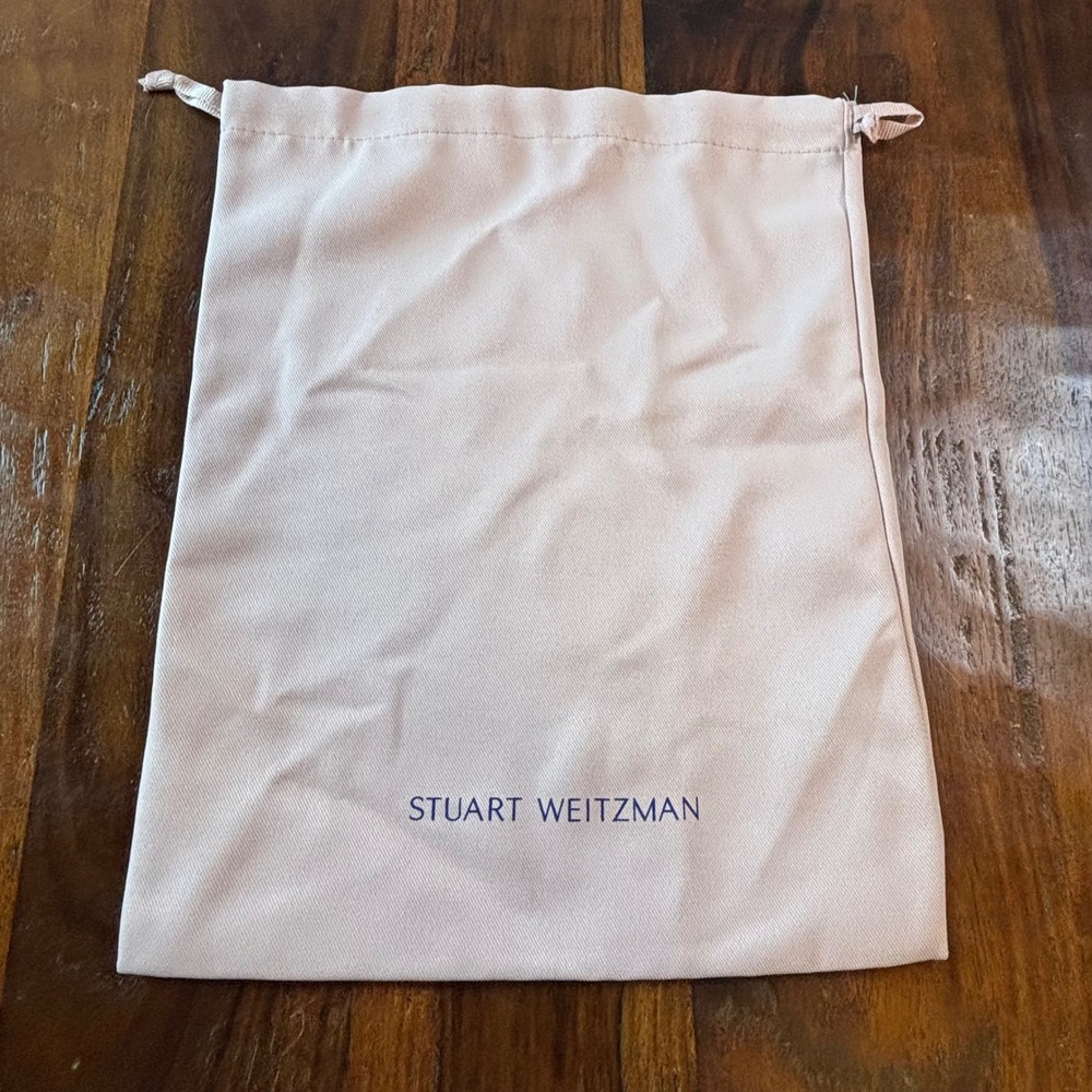 Stuart Weitzman Blush Pink Fabric Drawstring Dust Bag Logo 14.5x11.5 NN6